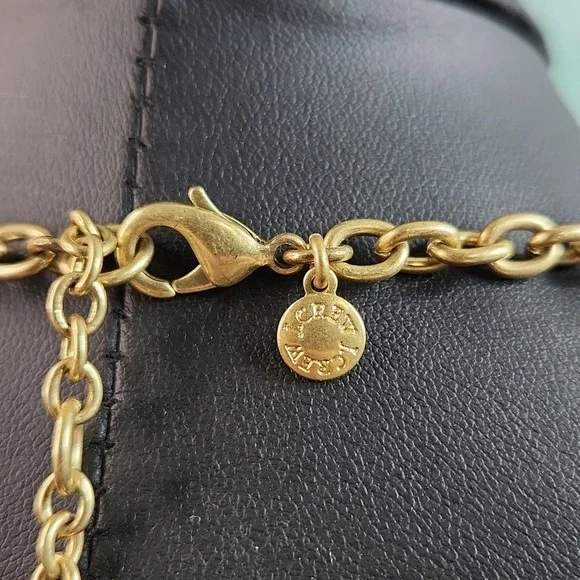 Signed J Crew Pastel AB Brulee Statement Necklace Gold-tone - Picture 4 of 5